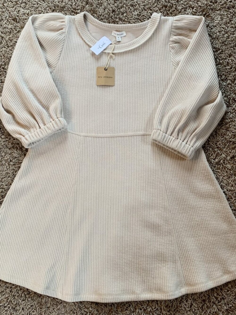 Blu Pepper Beige Dress NWT
